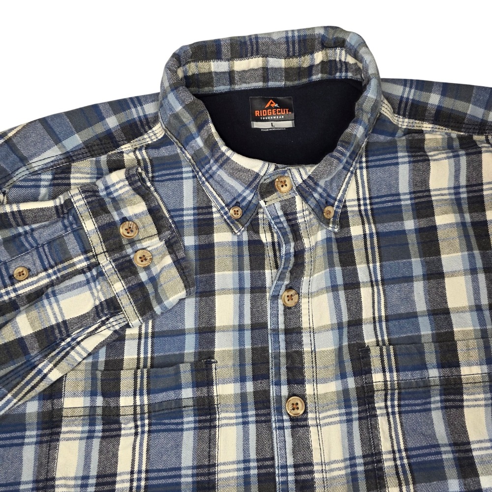 Ridgecut Toughwear‎ Mens Large Plaid Button Down Long Sleeve Shirt Casual